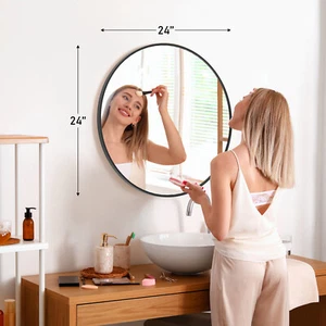 20/24/30 Inch Round Wall Bathroom Mirror for Over Sink Entryway, Bedroom, Vanity - Picture 1 of 21