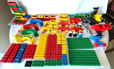 Vintage Lego duplo LOT Toolo plane and Construction  parts Fire Truck - Image 1 of 4