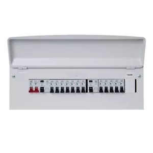 MK Sentry 21-fach Verbrauchereinheit mit 100A Schalter 63A und 80A RCCB und 12x MCBs - Bild 1 von 1