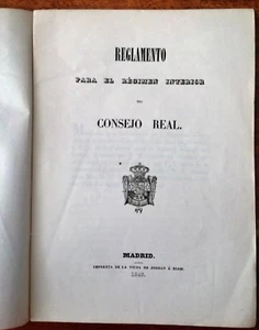 CONSEJO REAL, reglamento de régimen interior, Madrid, 1846 - Bild 1 von 1