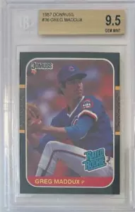 1987 Greg Maddux Donruss RC... BGS 9,5 gemma come nuovo con quad 9,5 sub - Foto 1 di 2