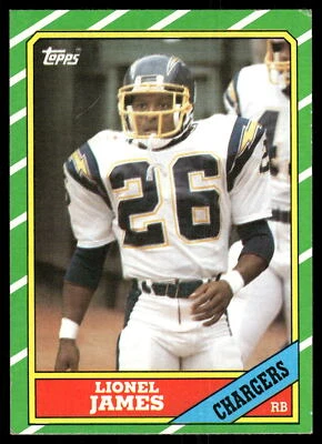 1986 Topps #232 Lionel James San Diego Chargers Football Card - Image 1 of 2