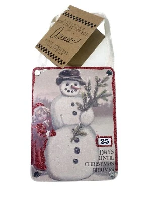 Rueda de cuenta regresiva de Navidad para colgar muñeco de nieve niña victoriana primitivas de Kathy Foto 1 de 4