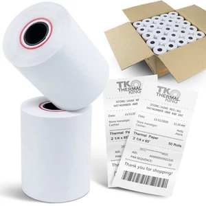 100 rollos de papel térmico de recibo de tarjeta de crédito de 2 1/4" x 85' para máquina POS - Imagen 1 de 8