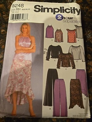 Simplicity 5248 Pants Skirt Top Misses 2 Hour Sewing Pattern Size 6-12 Uncut - Image 1 of 3