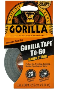 Gorilla Black Duct Tape to-Go, 1 in x 30 ft Single Roll - Picture 1 of 3