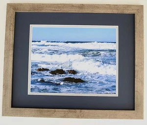 Rough Seas di Barbara Snyder Monterey California paesaggio marino firmato incorniciato 11x14 - Foto 1 di 1