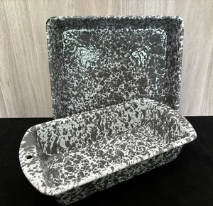 Crow Canyon Home Grau Emaillegeschirr Metall Kuchen Laib Backformen - Bild 1 von 7