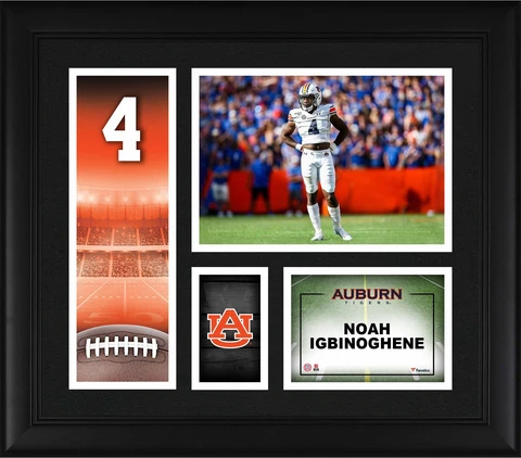Noah Igbinoghene Auburn Tigers Framed 15x17 Player Core Collage Cover