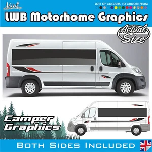 Décalcomanies graphiques L3 Peugeot Boxer L2 LWB camping-car camping-car fourgon rayures 088 - Photo 1/5