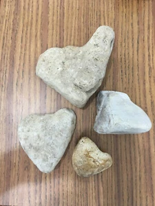 Heart Shaped River Rocks Love Stone Wedding Decor Valentine's Home Decor Lot 4pc - Bild 1 von 5