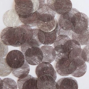 Round Sequin 15mm Chocolate Brown Silky Fiber Strand Fabric Couture Paillettes - Picture 1 of 2