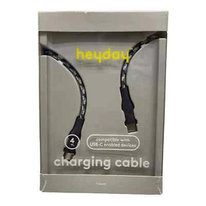 Heyday USB-C to USB-C Braided 4ft Cable for Android - Night Blue, Durable & Fast - Picture 1 of 3
