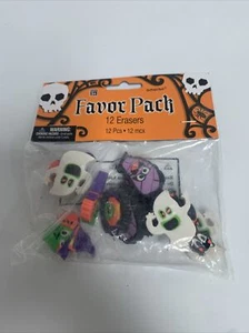 Amscan Halloween Erasers 12 Pack Mummy ,Witch Ghosts ,Cats - Picture 1 of 2