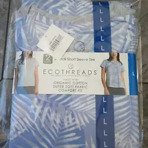 Ecothreads Women's Short Sleeve T-Shirt Organic Cotton 2Pack - Picture 1 of 16