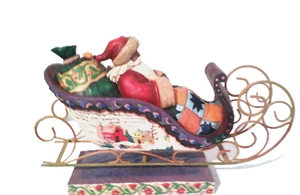 Jim Shores Santa Sled "Delivering Joy" Heart Wood Creek 2004 Christmas VTG - Picture 1 of 4