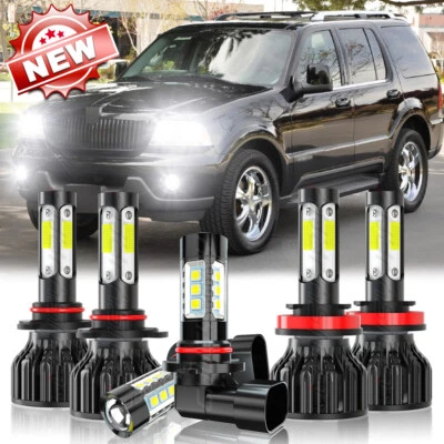6x LED Headlight Hi/Lo Beam + Fog Light Bulbs For Lincoln Aviator 2003 2004 2005 - Image 1 of 4