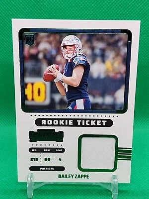2022 CONTENDERS FOOTBALL-BAILEY ZAPPE-ROOKIE TICKET SWATCH-PATRIOTS - Image 1 of 4
