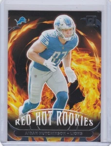 2022 PANINI DONRUSS #RHR-5 AIDAN HUTCHINSON RC "RED HOT ROOKIES" DETROIT LIONS - Picture 1 of 2