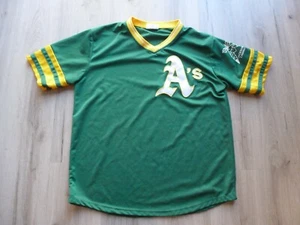 Maglia calcio Oakland A’s XL verde giallo cucita logo A MLB baseball - Foto 1 di 10