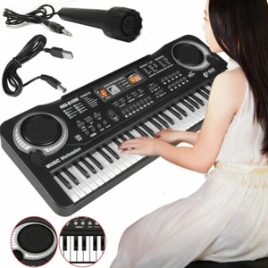 Digital 61 Keys Electric Piano Keyboard USB Electronic Keyboards Black for Kids - Picture 1 of 12