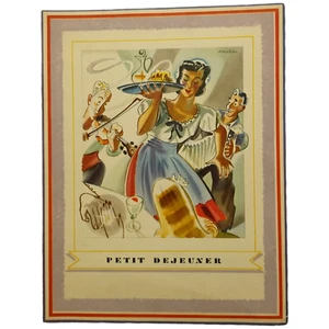 Canada Steamship TSS Tadoussac Breakfast Menu Petit Dejeuner Vintage Graphics - Picture 1 of 5