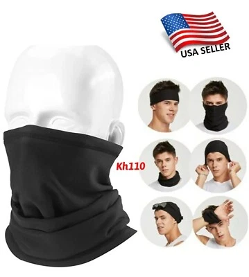 Bandana unissex tubo pescoço cabeça motociclista headwear headband rosto cachecol-BK - Imagem 1 de 4