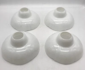 Set Of 4 Beautiful Macbeth Evans Glass Harp Lamp Shades.Blue Tint. - Picture 1 of 8
