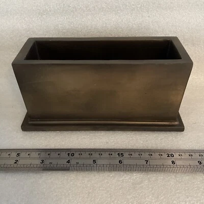 Vintage small rectangular metal bound trough style planter for bonsai, herbs ect - Image 1 of 4
