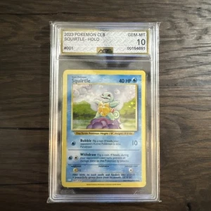 Pokemon Trading Card Game Classic Squirtle CLB 001 AGS Gemt-MT 10 Holo 2023 - Picture 1 of 4