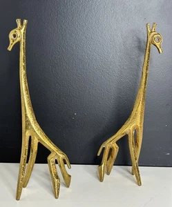 Paar Frederic Weinberg Mid Century Messing Giraffe Skulptur - Bild 1 von 10