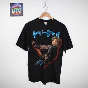 Vintage David Bowie The Glass Spider World Tour 1987 T-Shirt Mens Medium Black - Picture 1 of 9