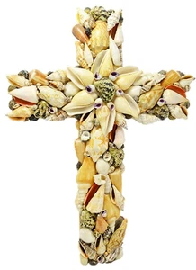 Cruz Católica Cristiana Natural Shell 16" - Imagen 1 de 1