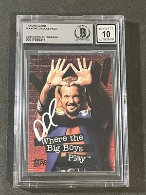 DIAMOND DALLAS PAGE 1998 TOPPS WCW/NWO PROMO SIGNED AUTOGRAPHED CARD BAS GEM MT - Image 1 of 2