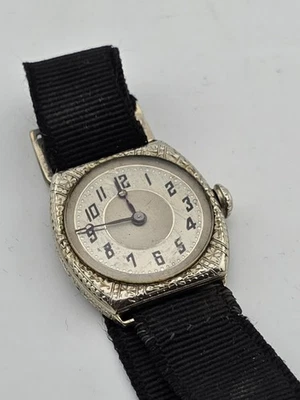 Rare Antique C 1915 E. Blancpain Swiss Manual 15j Watch. Engraved Case.  Working - Image 1 of 4
