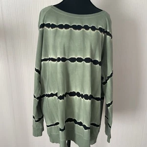 Torrid NEW long sleeve tie-dyed sweatshirt 2X Sage Green Pullover Stretch hippie - Picture 1 of 6