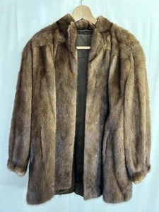 SAGA Nerz Pelzmantel braun Echtpelz bestickt Größe unbekannt - Bild 1 von 7