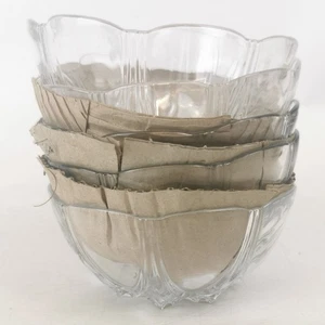 Vintage Arcoroc France Clear Glass Dessert Bowls x5 Starburst Cut Brand New - Picture 1 of 10