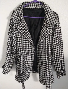 JOUJOU Jacket Size L/XL Womens Belted Mid Length Pea Coat #436 - Picture 1 of 8