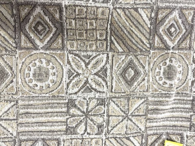 Tela de tapicería pesada tejida con aspecto Kilim geométrico marrón tostado pieza grande #22 Foto 1 de 4