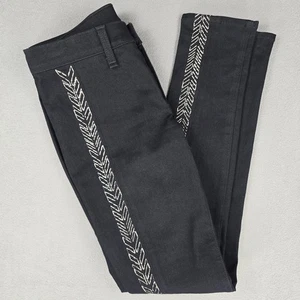 Rag & Bone Jeans Womens 27 Black Gunmetal Bengal Skinny Stretch Embroidered USA - Picture 1 of 17