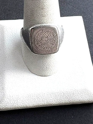 ANILLO SELLO HOMBRE PLATA ESTERLINA 925 DISEÑO PUNTILLISMO TALLA 11 Foto 1 de 4