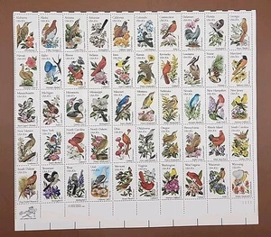 USA 20 Cent Staat Vögel & Blumen Briefmarke postfrisch ganzer Bogen - Bild 1 von 8