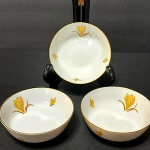 Set of 3 Vintage Easterling Golden Crocus Bowls 4.25" Bavaria Germany - Picture 1 of 7