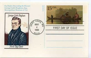 UX147 George Caleb Bingham Bild Postkarte Farnam, HF, FDC - Bild 1 von 1