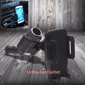 Car/SUV Cigarette Lighter Power Plug Mount Holder+USB Port for HTC/Huawei Mobile - Picture 1 of 5