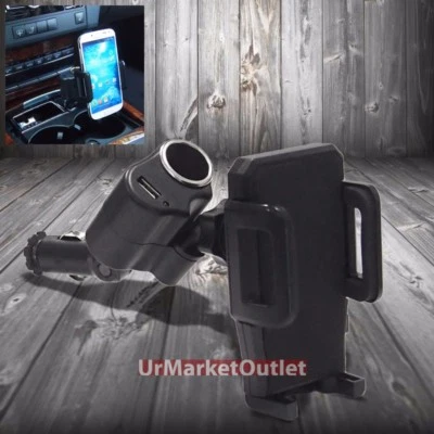 Car/SUV Cigarette Lighter Power Plug Mount Holder+USB Port for HTC/Huawei Mobile - Image 1 of 4