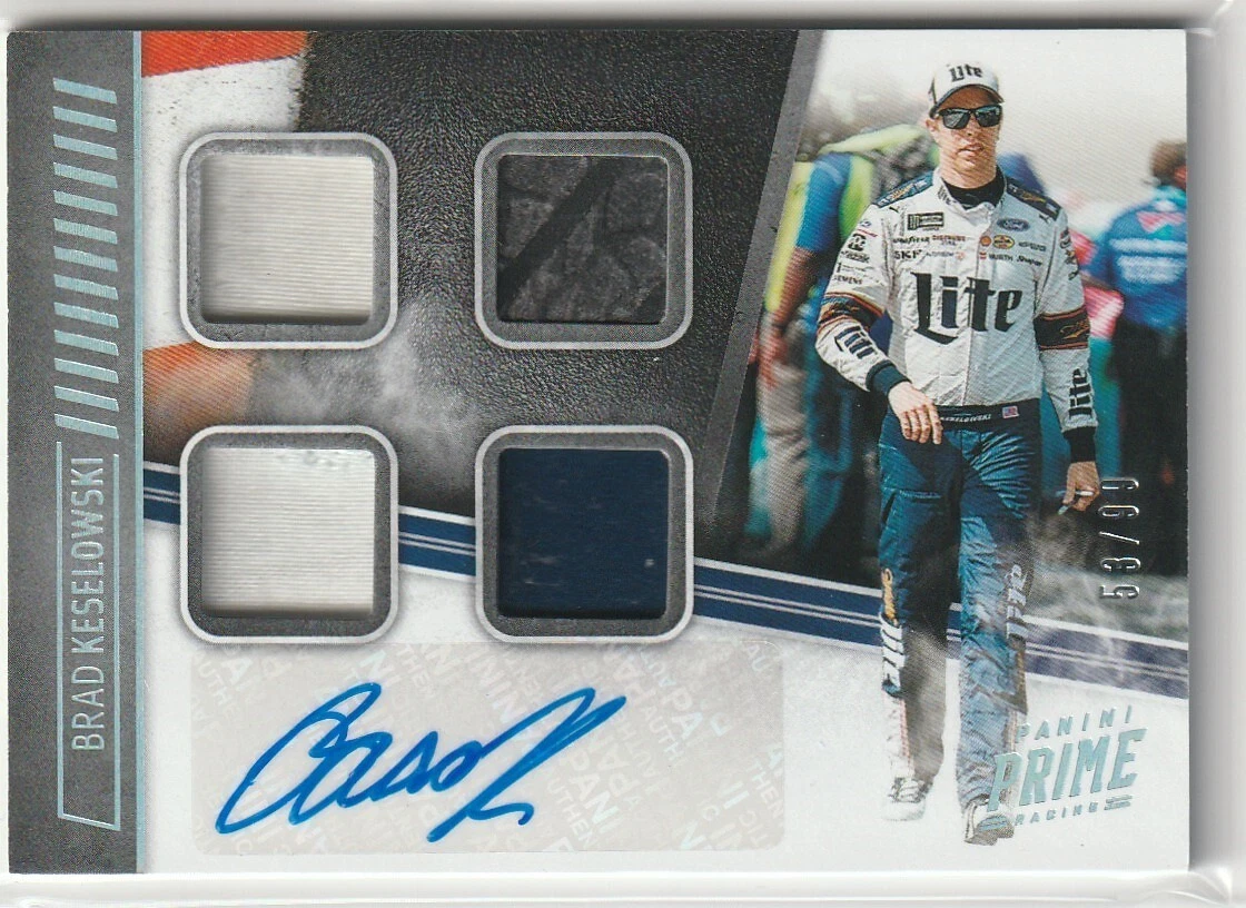 2019 Prime Racing Quad Materials Autographs BRAD KESELOWSKI 53/99