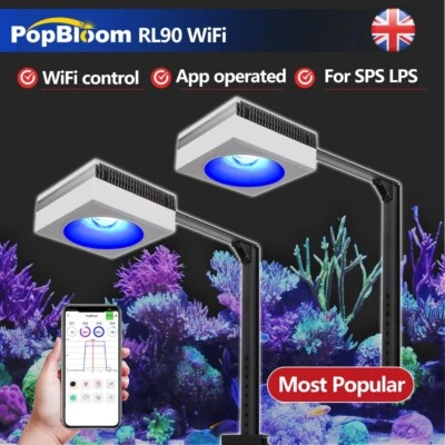 2PCS Éclairage d'aquarium LED récif spectre complet pour réservoir de corail marin avec kit de bras - Photo 1/4