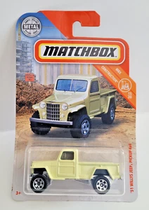 Matchbox 2019 MBX Construction 31/100 '51 Willys Jeep Pickup 4x4  Pale Yellow - Picture 1 of 3
